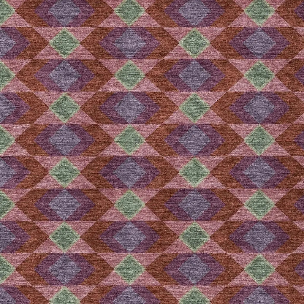 9' X 12' Burgundy And Pewter Geometric Washable Indoor Outdoor Area Rug Homeroots Outdoor