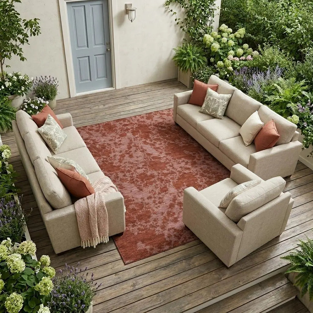 9' X 12' Burgundy And Red Abstract Washable Indoor Outdoor Area Rug Homeroots Outdoor