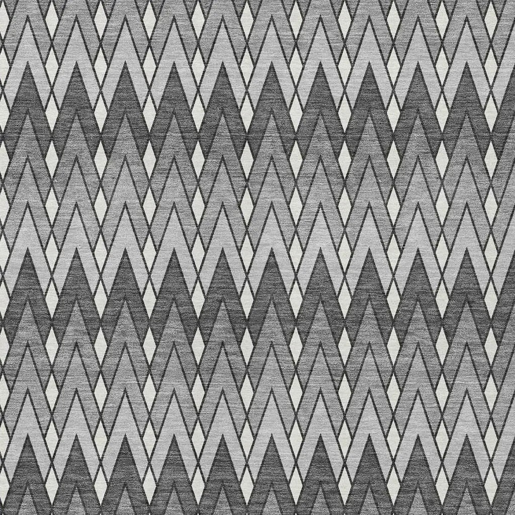 9' X 12' Charcoal And Black Geometric Washable Indoor Outdoor Area Rug Homeroots Outdoor