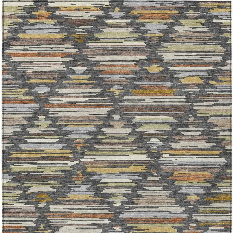 9' X 12' Charcoal And Gray Southwestern Washable Indoor Outdoor Area Rug Homeroots Outdoor