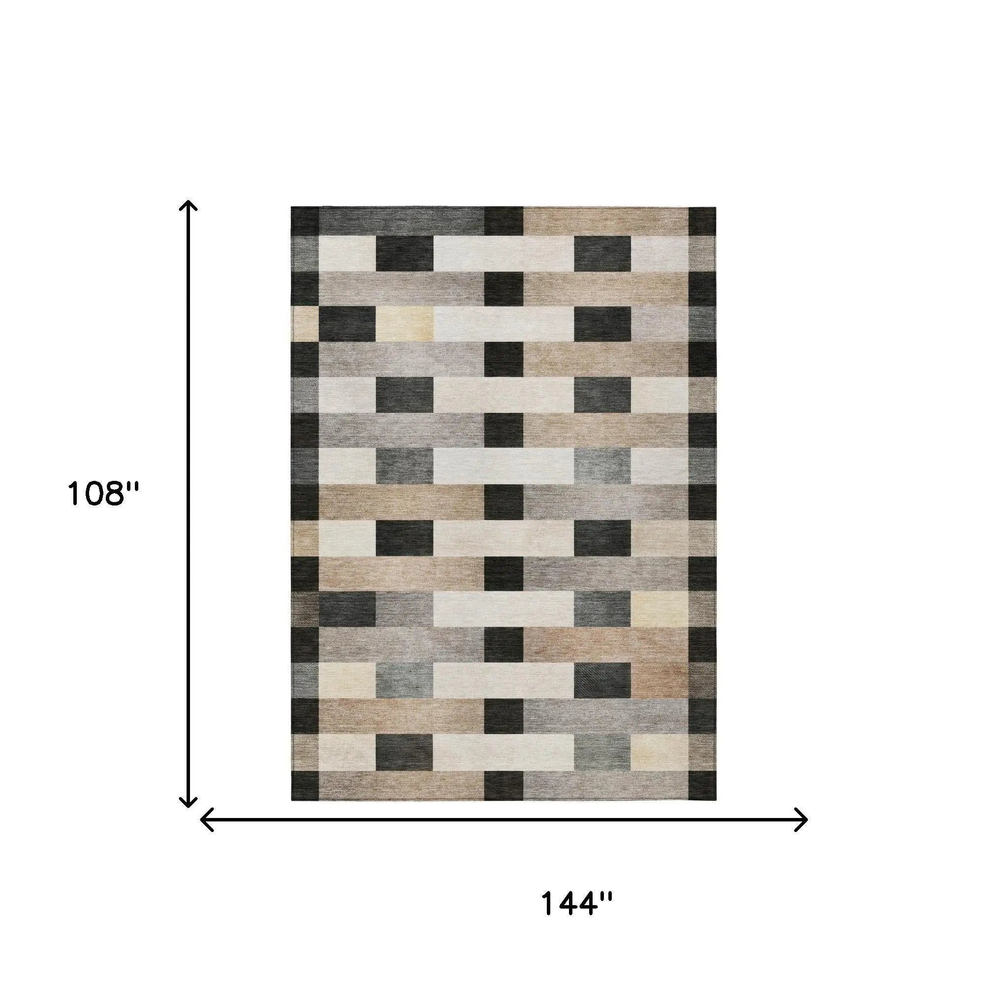 9' X 12' Charcoal And Gray Striped Washable Indoor Outdoor Area Rug Homeroots Outdoor