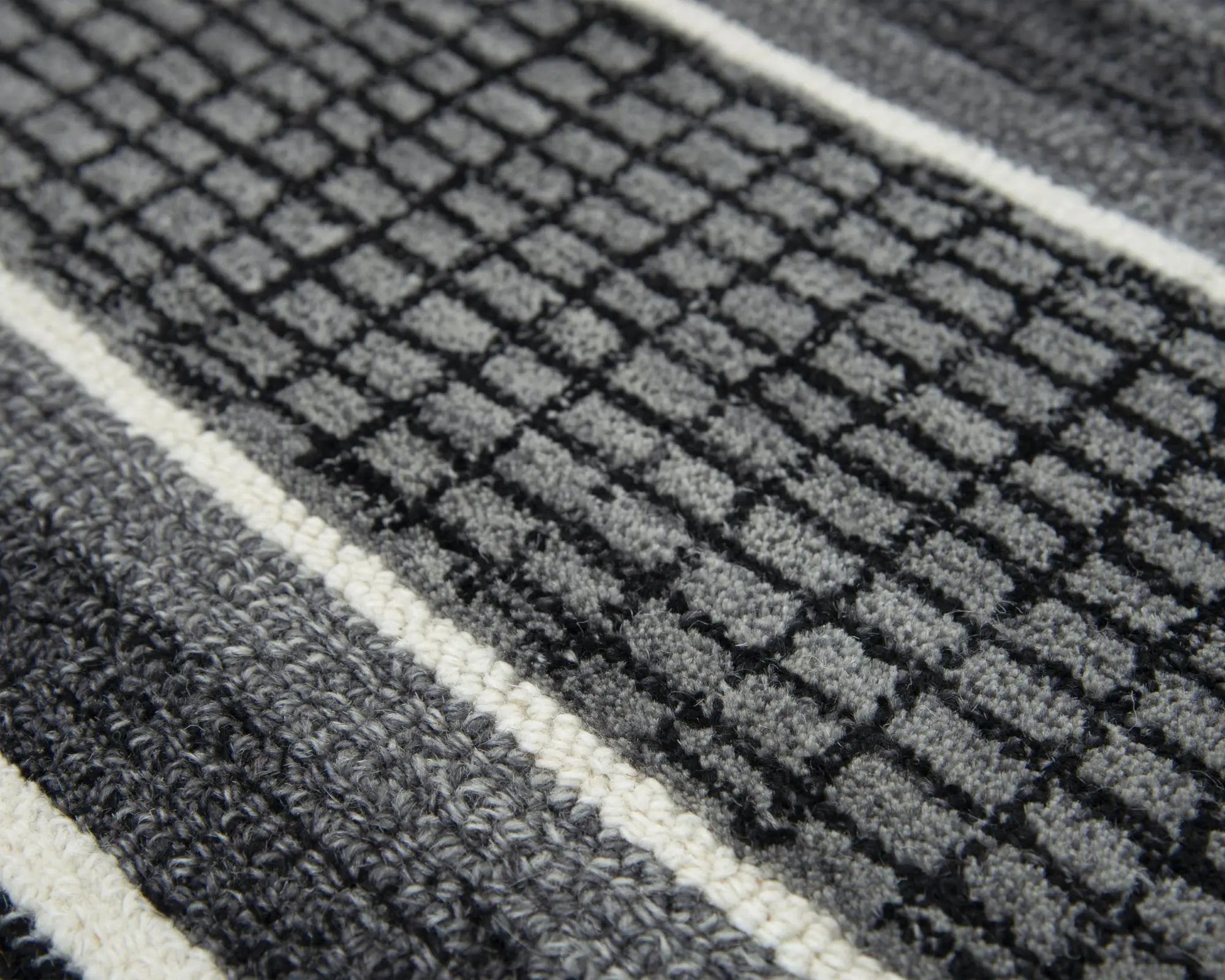 9' X 12' Charcoal And Gray Wool Striped Hand Tufted Area Rug Homeroots Home Decor