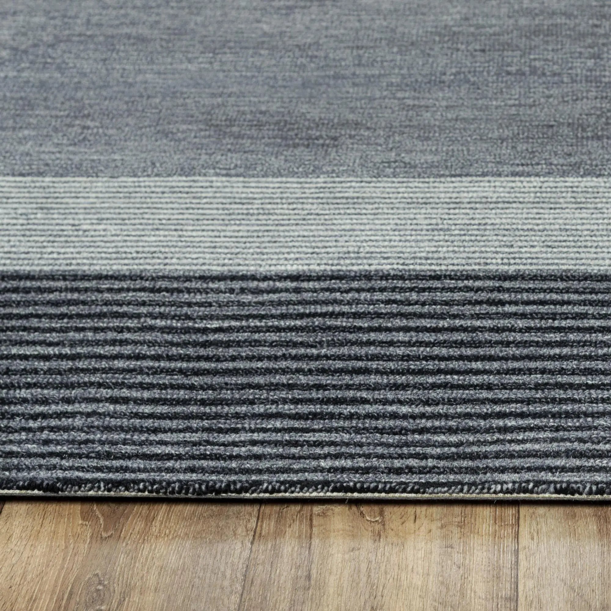 9' X 12' Charcoal And Gray Wool Striped Hand Tufted Area Rug Homeroots Home Decor