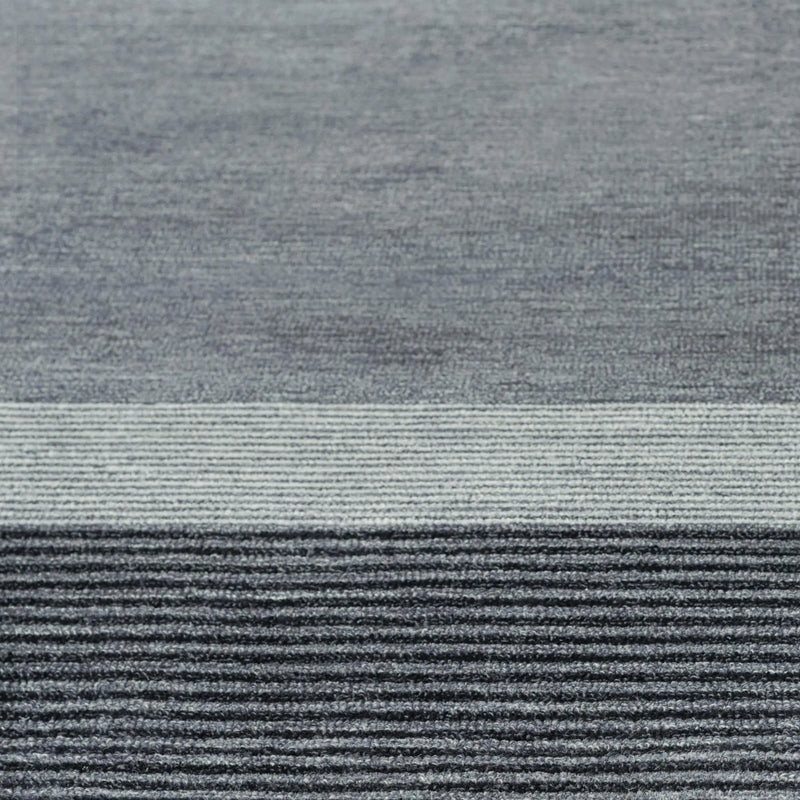 9' X 12' Charcoal And Gray Wool Striped Hand Tufted Area Rug Homeroots Home Decor