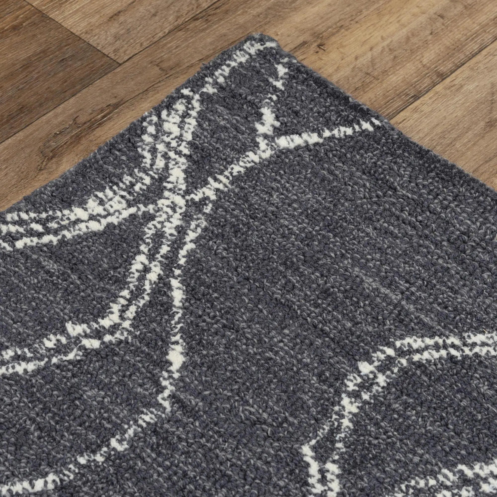 9' X 12' Charcoal And Gray Wool Trellis Hand Tufted Area Rug Homeroots Home Decor