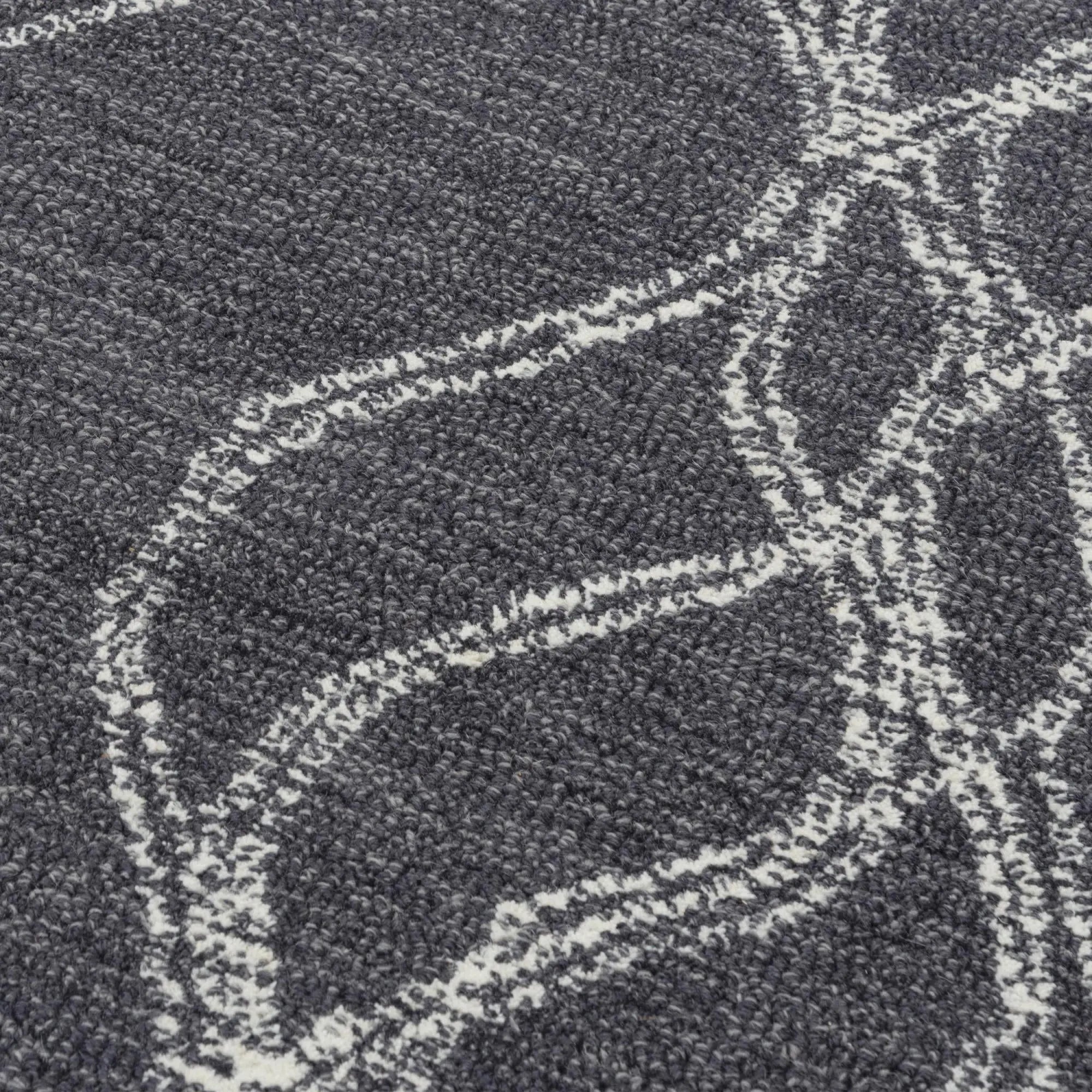 9' X 12' Charcoal And Gray Wool Trellis Hand Tufted Area Rug Homeroots Home Decor