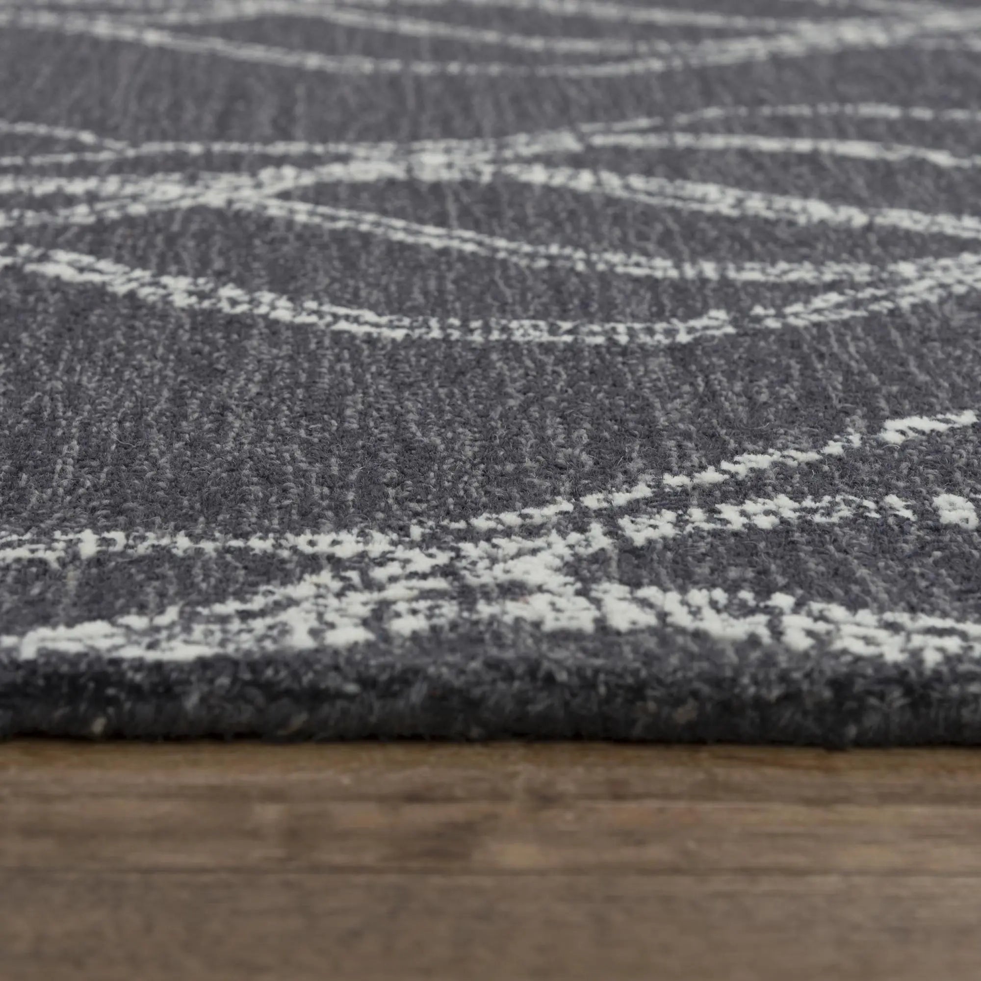 9' X 12' Charcoal And Gray Wool Trellis Hand Tufted Area Rug Homeroots Home Decor