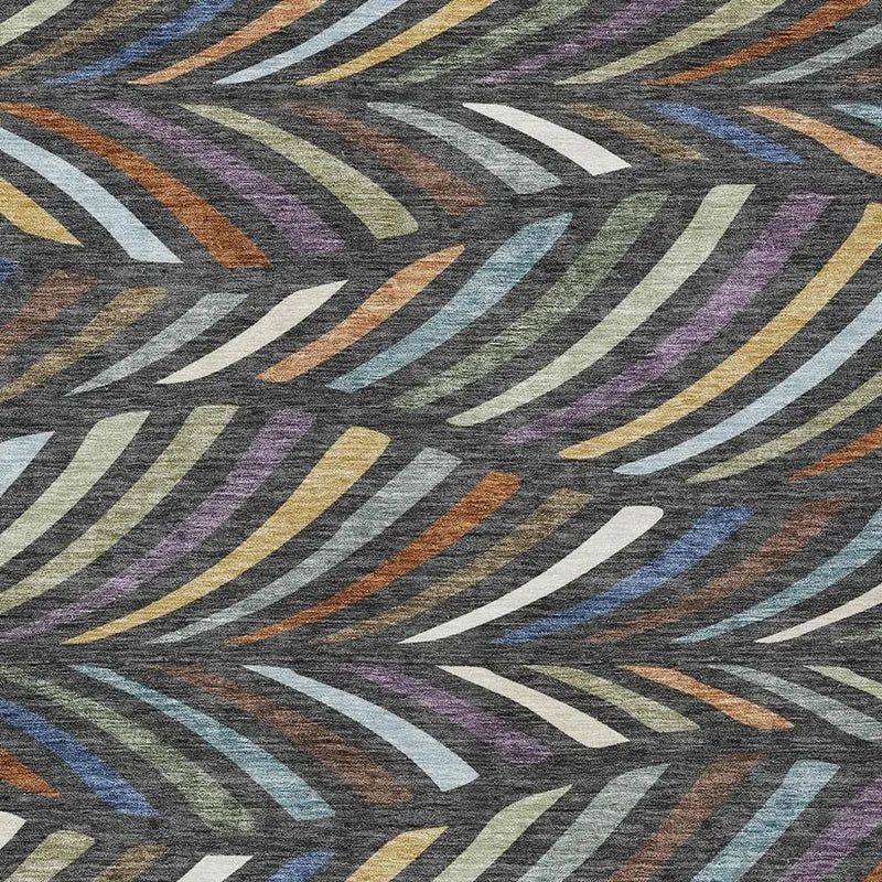 9' X 12' Charcoal And Green Abstract Washable Indoor Outdoor Area Rug Homeroots Outdoor