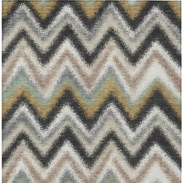 9' X 12' Charcoal And Ivory Geometric Washable Indoor Outdoor Area Rug Homeroots Outdoor