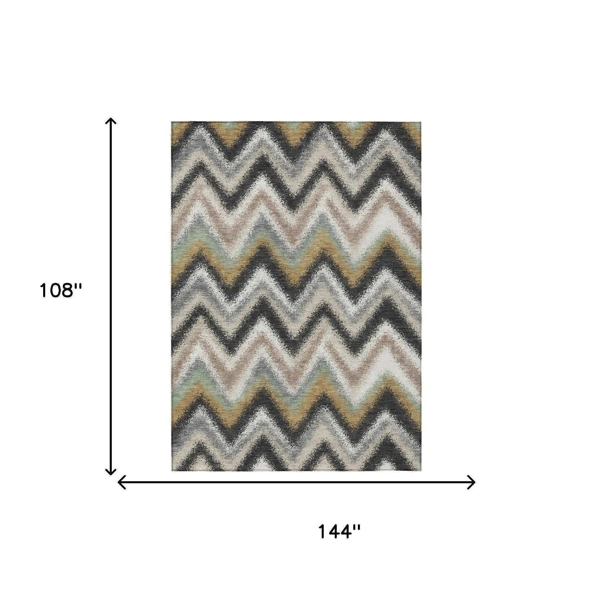 9' X 12' Charcoal And Ivory Geometric Washable Indoor Outdoor Area Rug Homeroots Outdoor