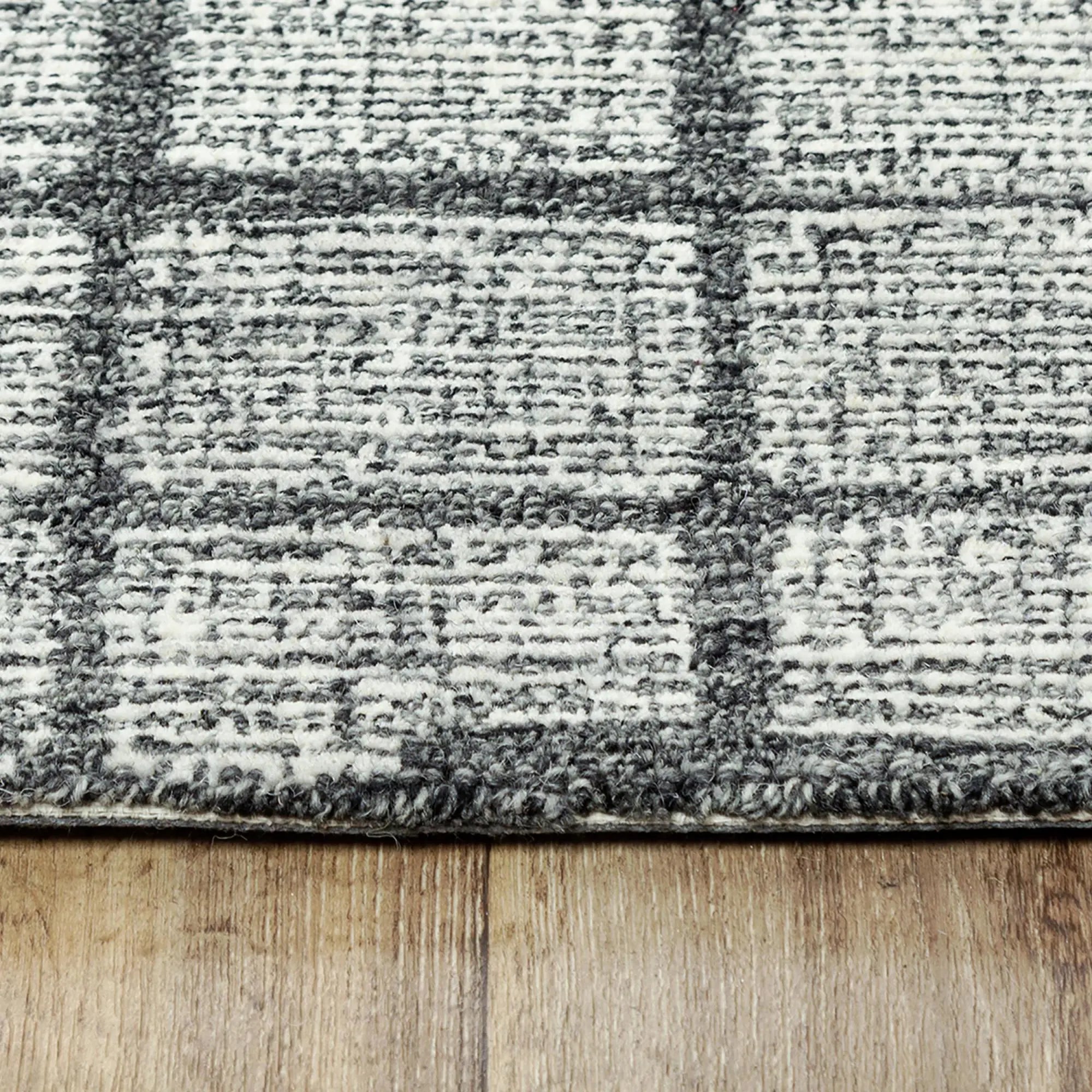 9' X 12' Charcoal And Ivory Wool Geometric Hand Tufted Area Rug Homeroots Home Decor