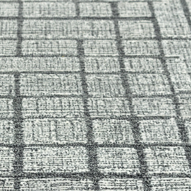 9' X 12' Charcoal And Ivory Wool Geometric Hand Tufted Area Rug Homeroots Home Decor