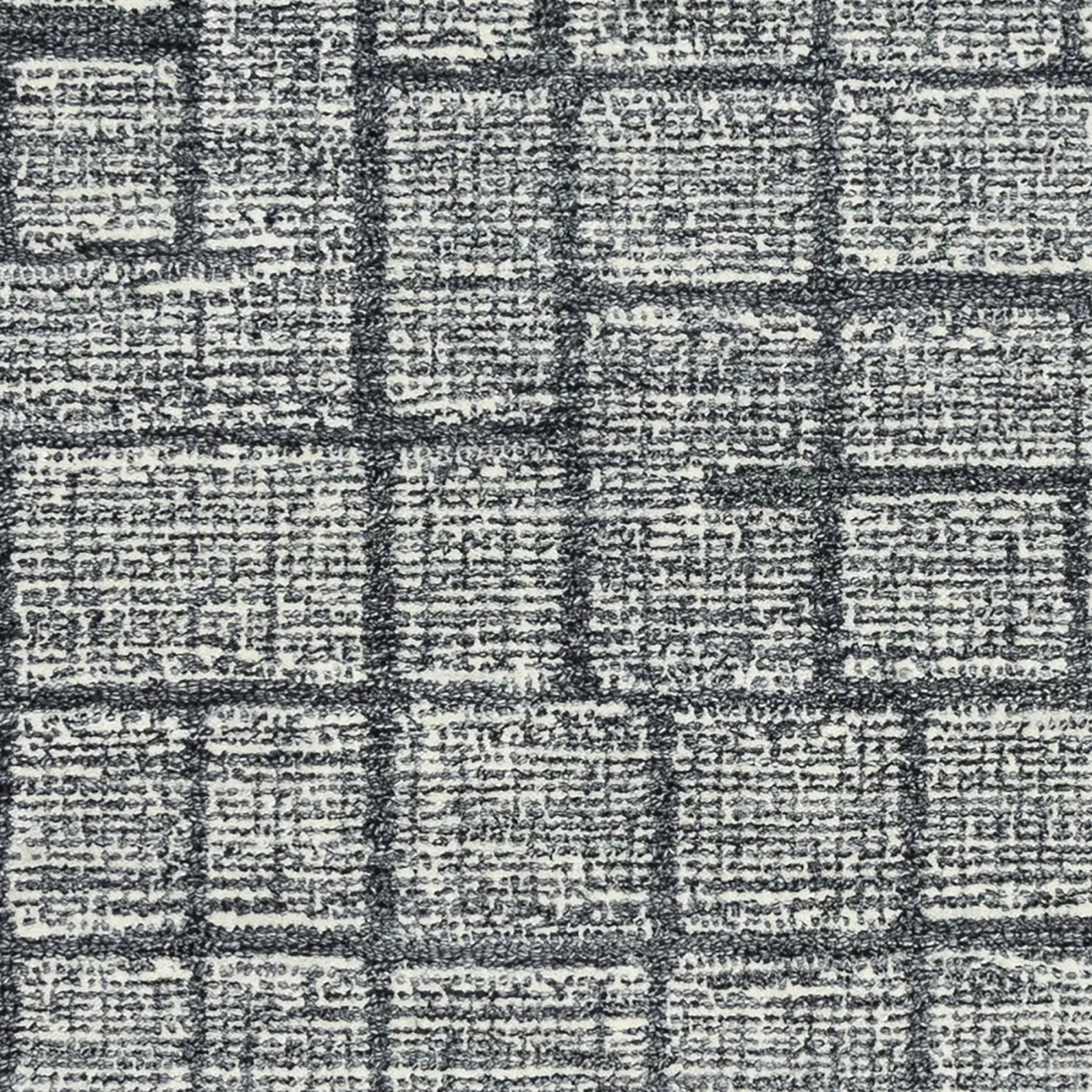 9' X 12' Charcoal And Ivory Wool Geometric Hand Tufted Area Rug Homeroots Home Decor