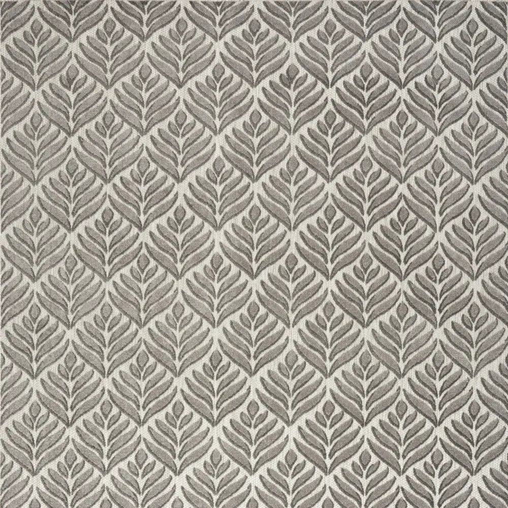 9' X 12' Charcoal Floral Stain Resistant Non Skid Area Rug Homeroots Outdoor
