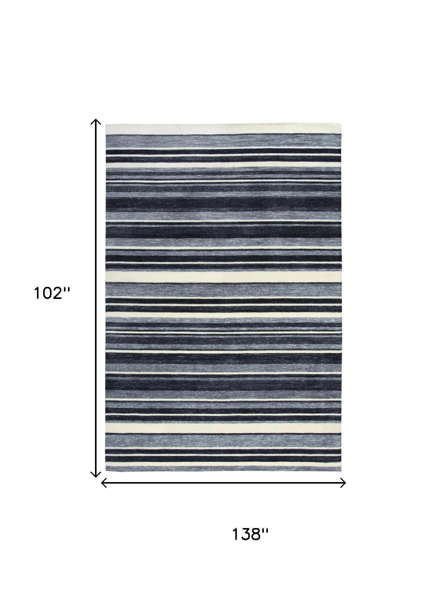 9' X 12' Charcoal Gray And Ivory Striped Hand Tufted Area Rug Homeroots Home Decor