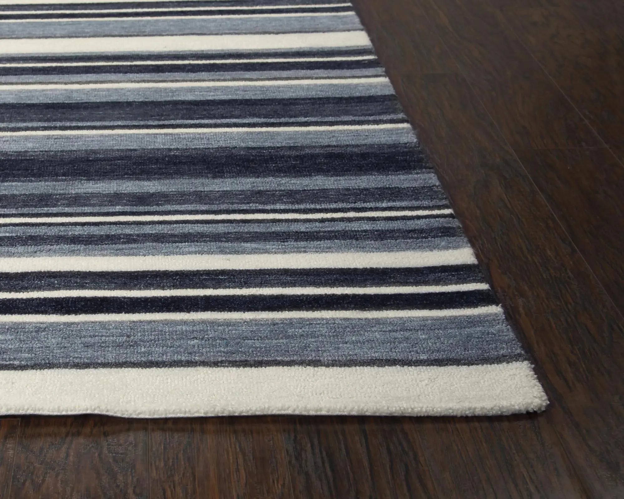 9' X 12' Charcoal Gray And Ivory Striped Hand Tufted Area Rug Homeroots Home Decor