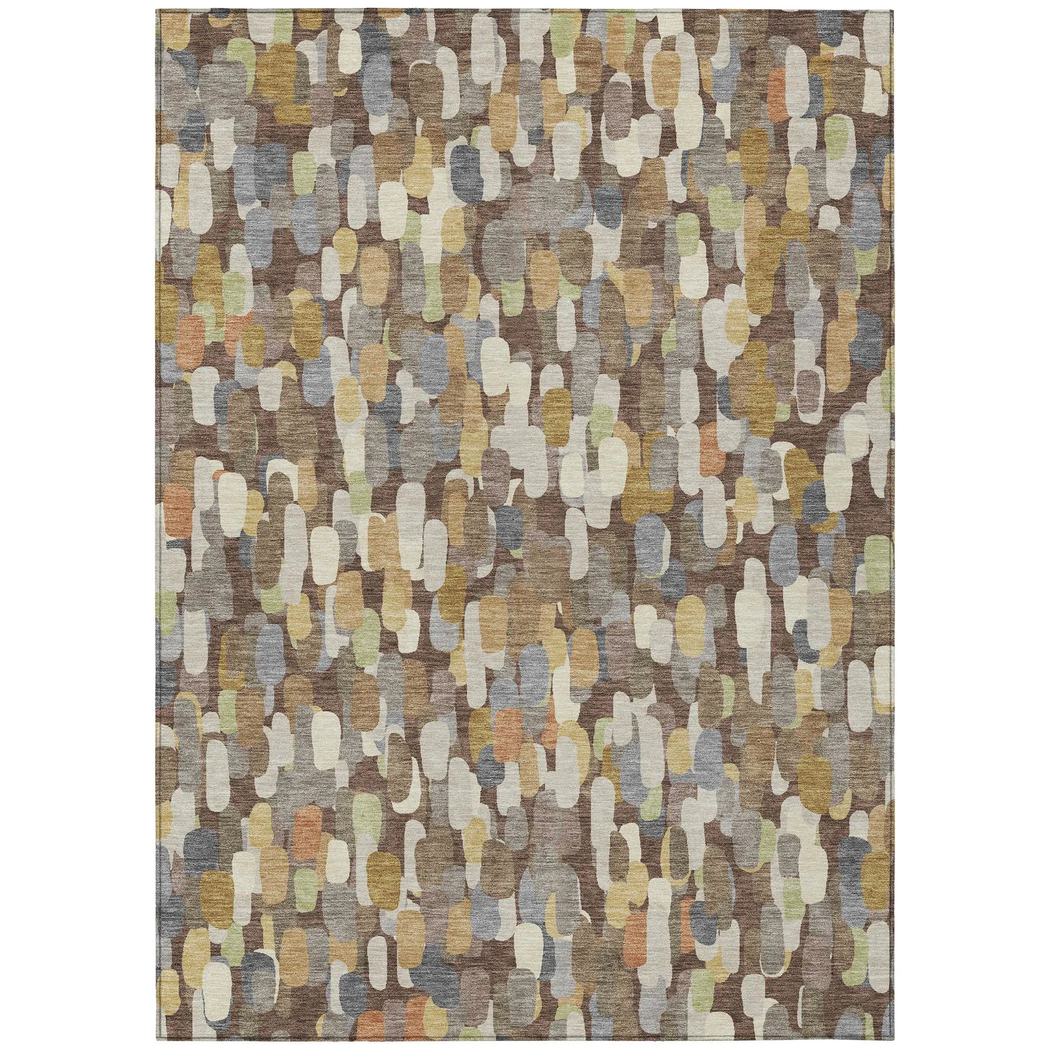 9' X 12' Chocolate And Beige Abstract Washable Indoor Outdoor Area Rug Homeroots Outdoor