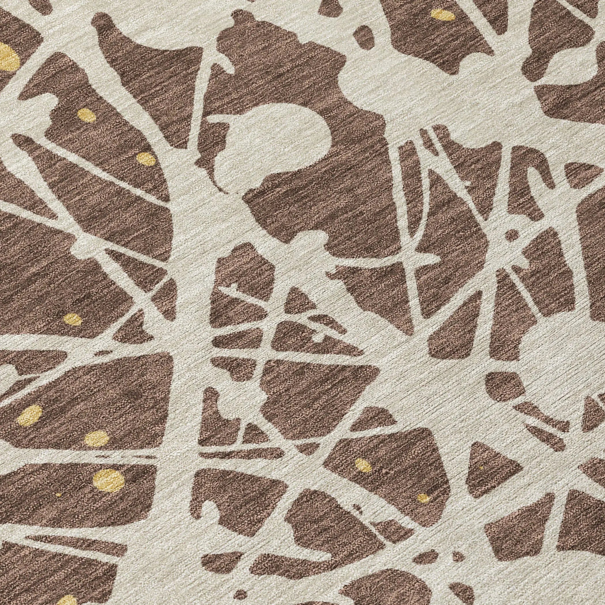 9' X 12' Chocolate And Beige Abstract Washable Indoor Outdoor Area Rug Homeroots Outdoor