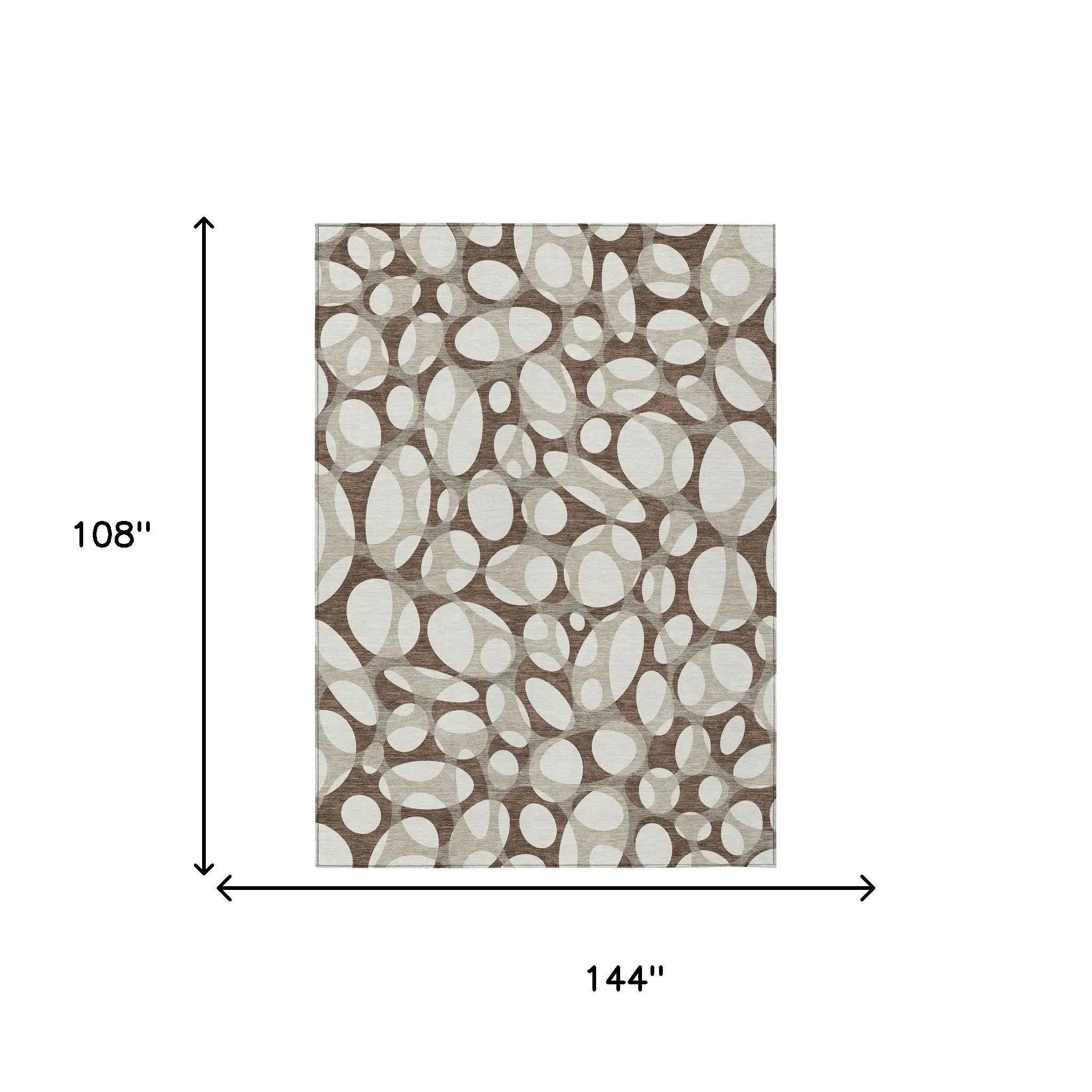 9' X 12' Chocolate And Beige Abstract Washable Indoor Outdoor Area Rug Homeroots Outdoor