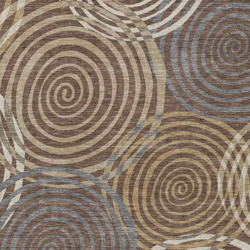 9' X 12' Chocolate And Beige Geometric Washable Indoor Outdoor Area Rug Homeroots Outdoor