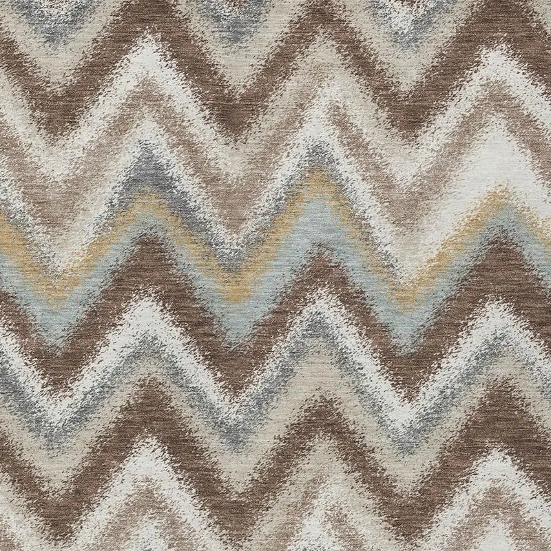 9' X 12' Chocolate And Beige Geometric Washable Indoor Outdoor Area Rug Homeroots Outdoor