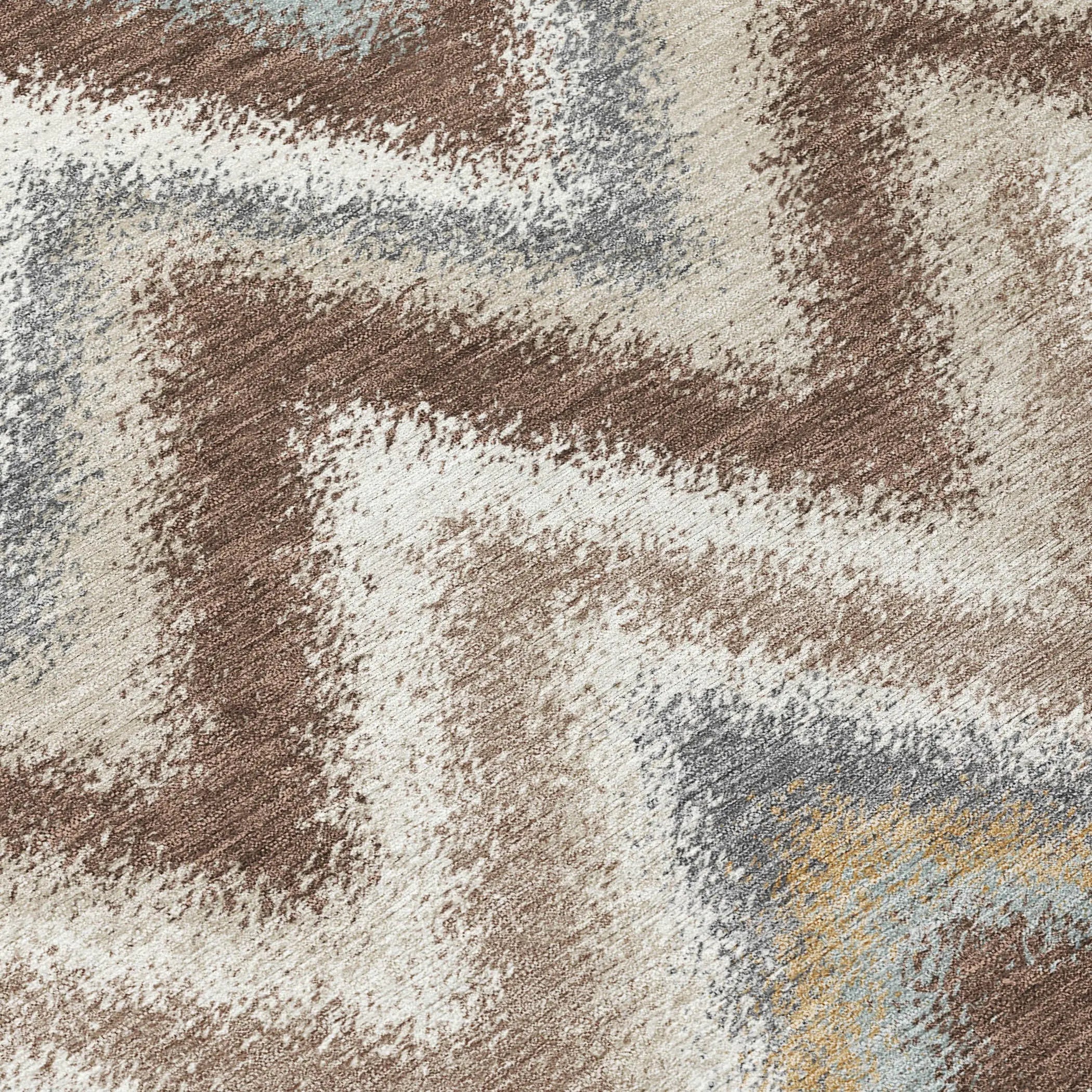9' X 12' Chocolate And Beige Geometric Washable Indoor Outdoor Area Rug Homeroots Outdoor
