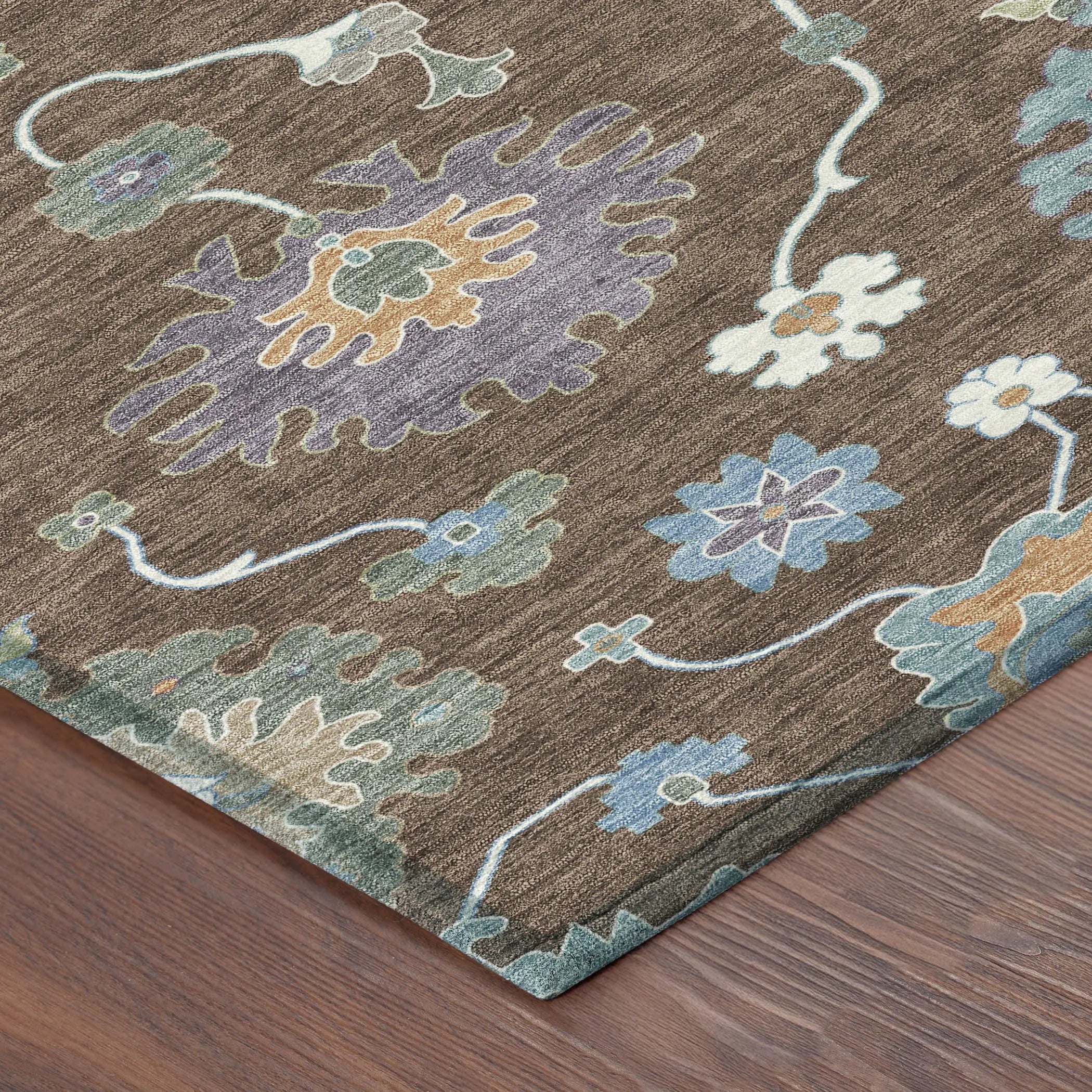 9' X 12' Chocolate And Beige Oriental Washable Indoor Outdoor Area Rug Homeroots Outdoor