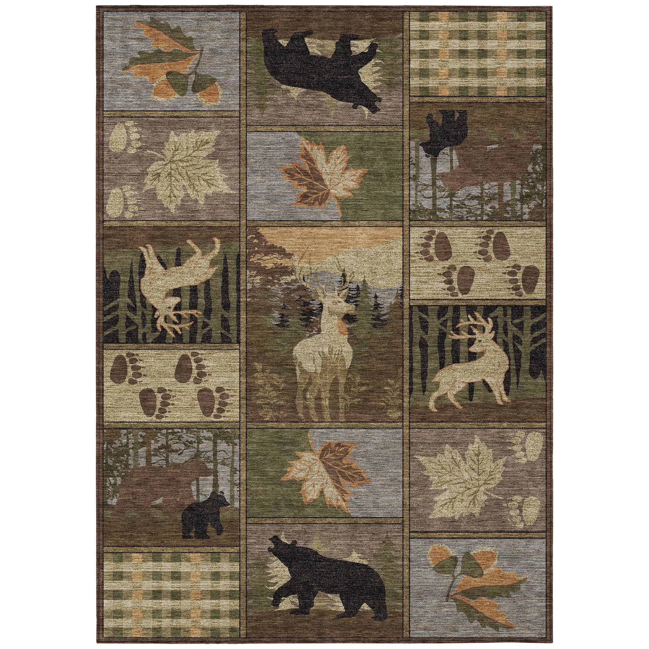 9' X 12' Chocolate And Black Bear Washable Indoor Outdoor Area Rug Homeroots Outdoor
