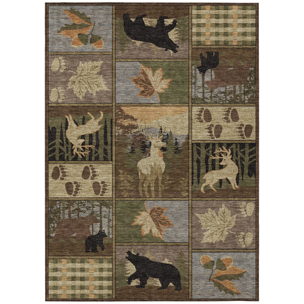 9' X 12' Chocolate And Black Bear Washable Indoor Outdoor Area Rug Homeroots Outdoor