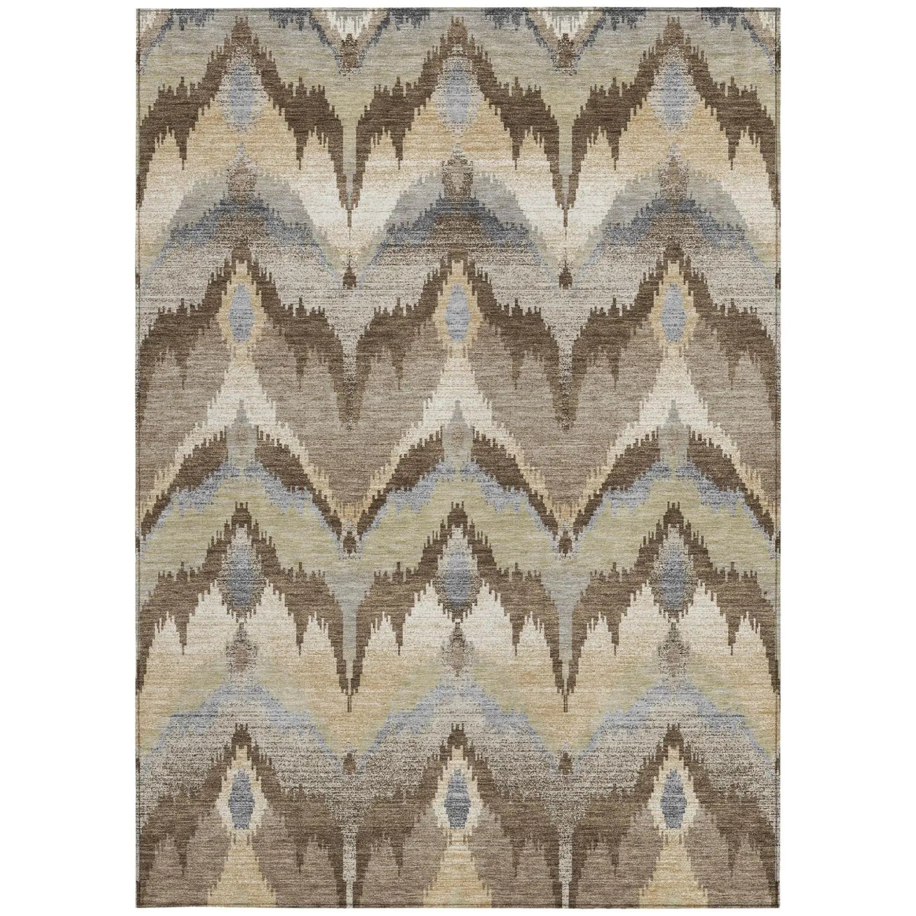9' X 12' Chocolate And Brown Abstract Washable Indoor Outdoor Area Rug Homeroots Outdoor