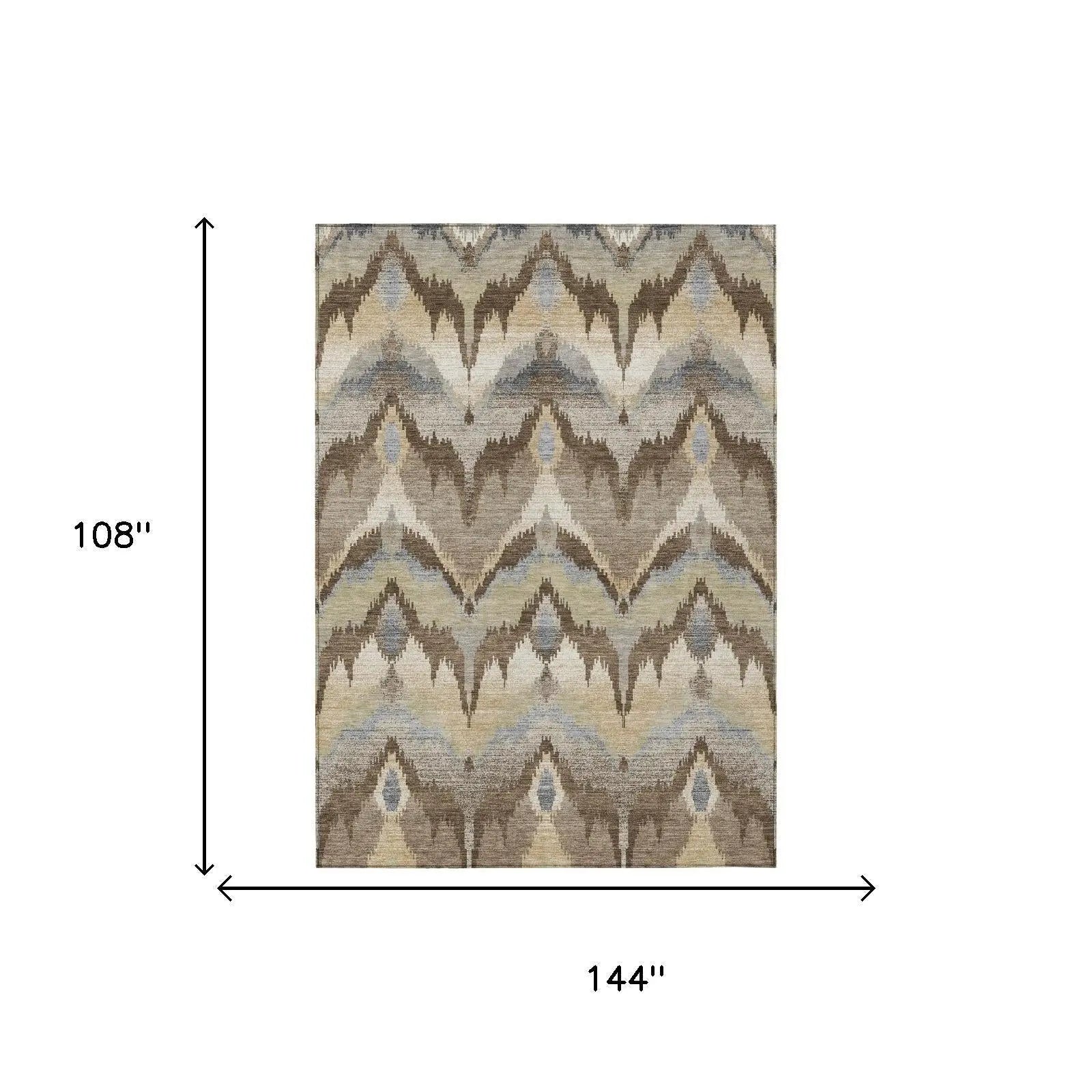 9' X 12' Chocolate And Brown Abstract Washable Indoor Outdoor Area Rug Homeroots Outdoor