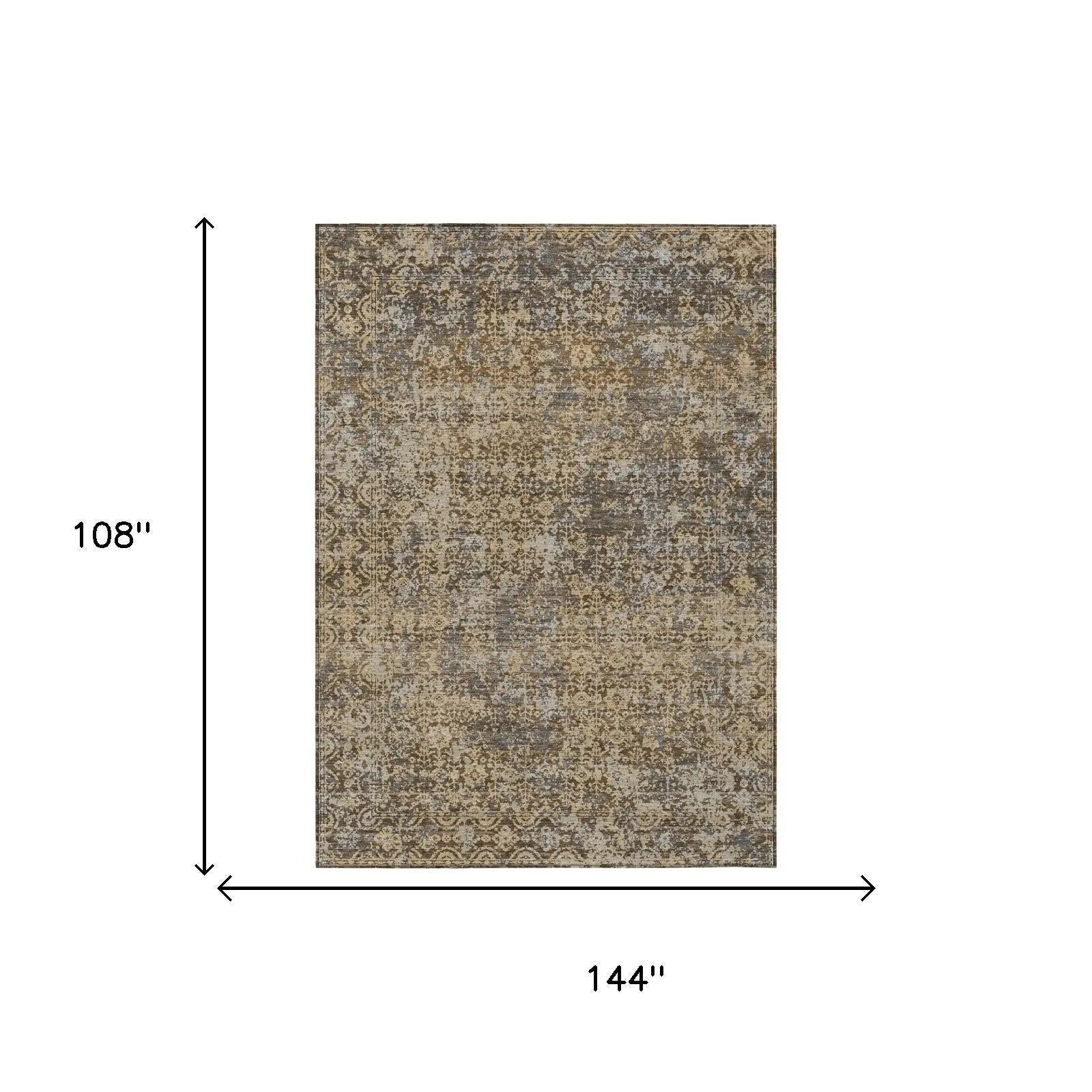 9' X 12' Chocolate And Brown Abstract Washable Indoor Outdoor Area Rug Homeroots Outdoor