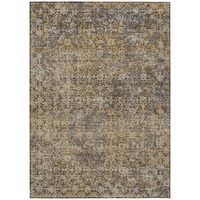 9' X 12' Chocolate And Brown Abstract Washable Indoor Outdoor Area Rug Homeroots Outdoor