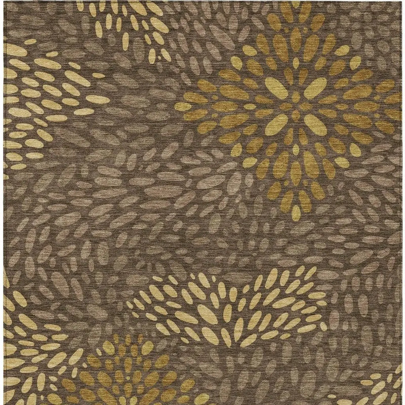 9' X 12' Chocolate And Brown Abstract Washable Indoor Outdoor Area Rug Homeroots Outdoor