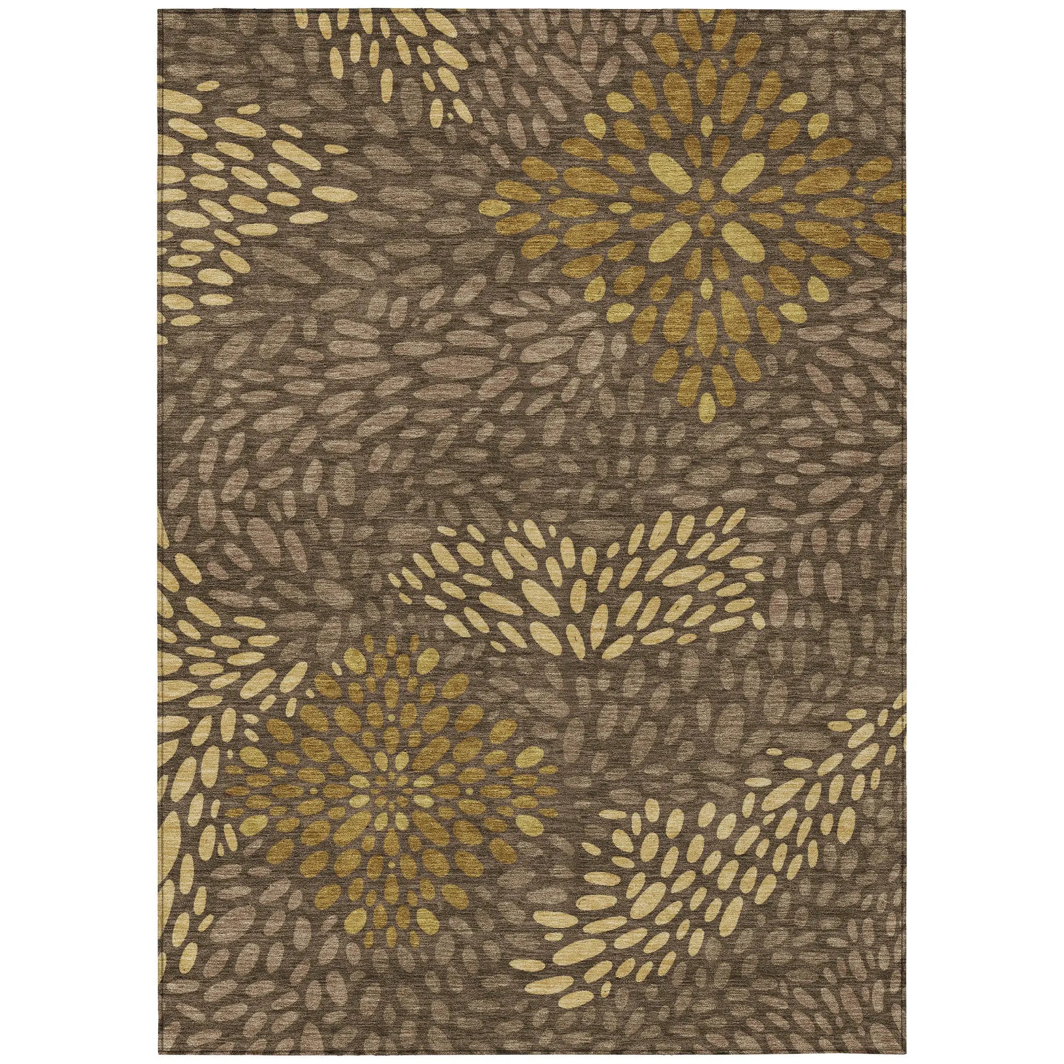 9' X 12' Chocolate And Brown Abstract Washable Indoor Outdoor Area Rug Homeroots Outdoor