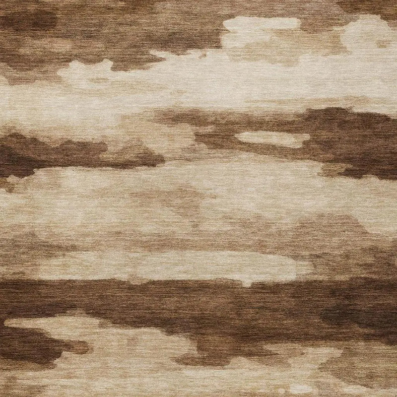 9' X 12' Chocolate And Brown Abstract Washable Indoor Outdoor Area Rug Homeroots Outdoor