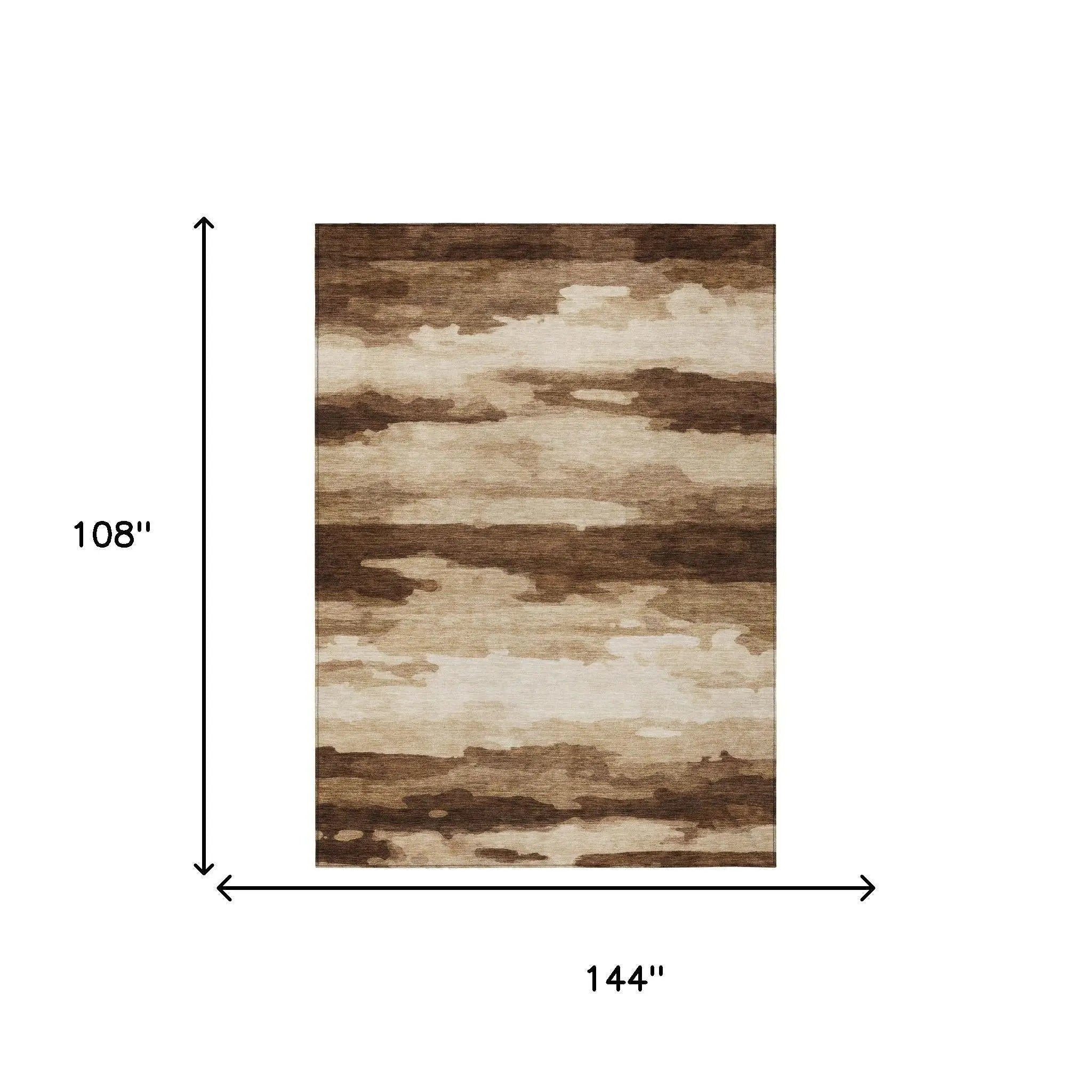 9' X 12' Chocolate And Brown Abstract Washable Indoor Outdoor Area Rug Homeroots Outdoor