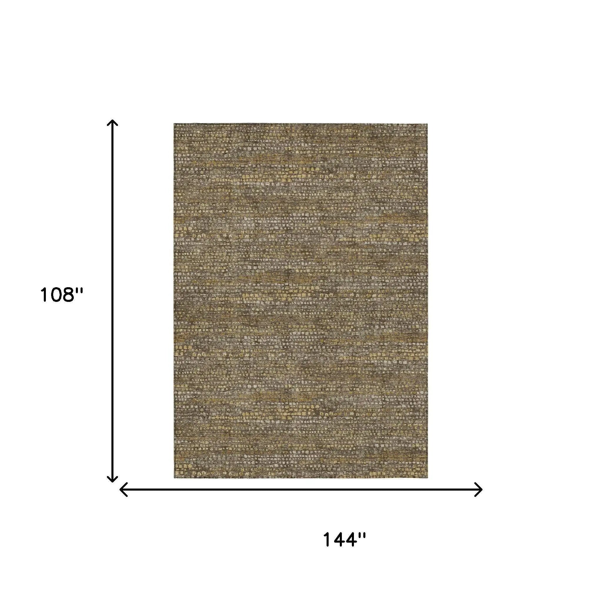 9' X 12' Chocolate And Brown Abstract Washable Indoor Outdoor Area Rug Homeroots Outdoor