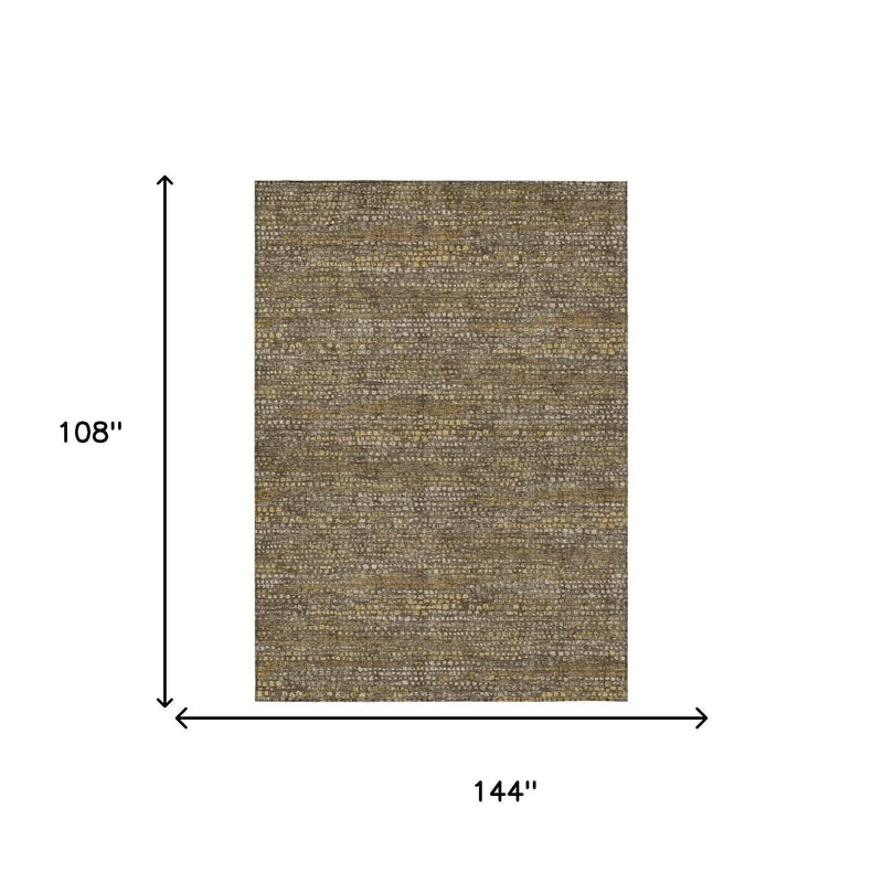 9' X 12' Chocolate And Brown Abstract Washable Indoor Outdoor Area Rug Homeroots Outdoor