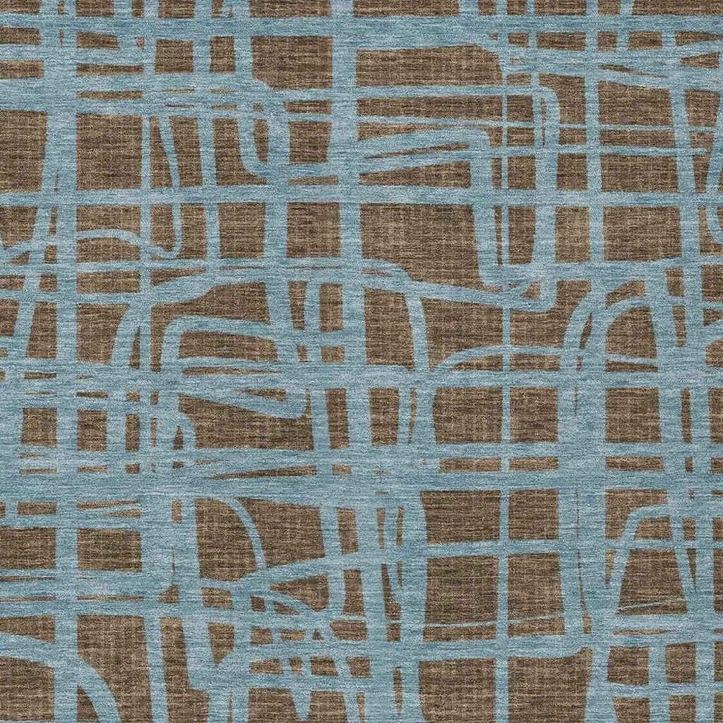 9' X 12' Chocolate And Brown Abstract Washable Indoor Outdoor Area Rug Homeroots Outdoor