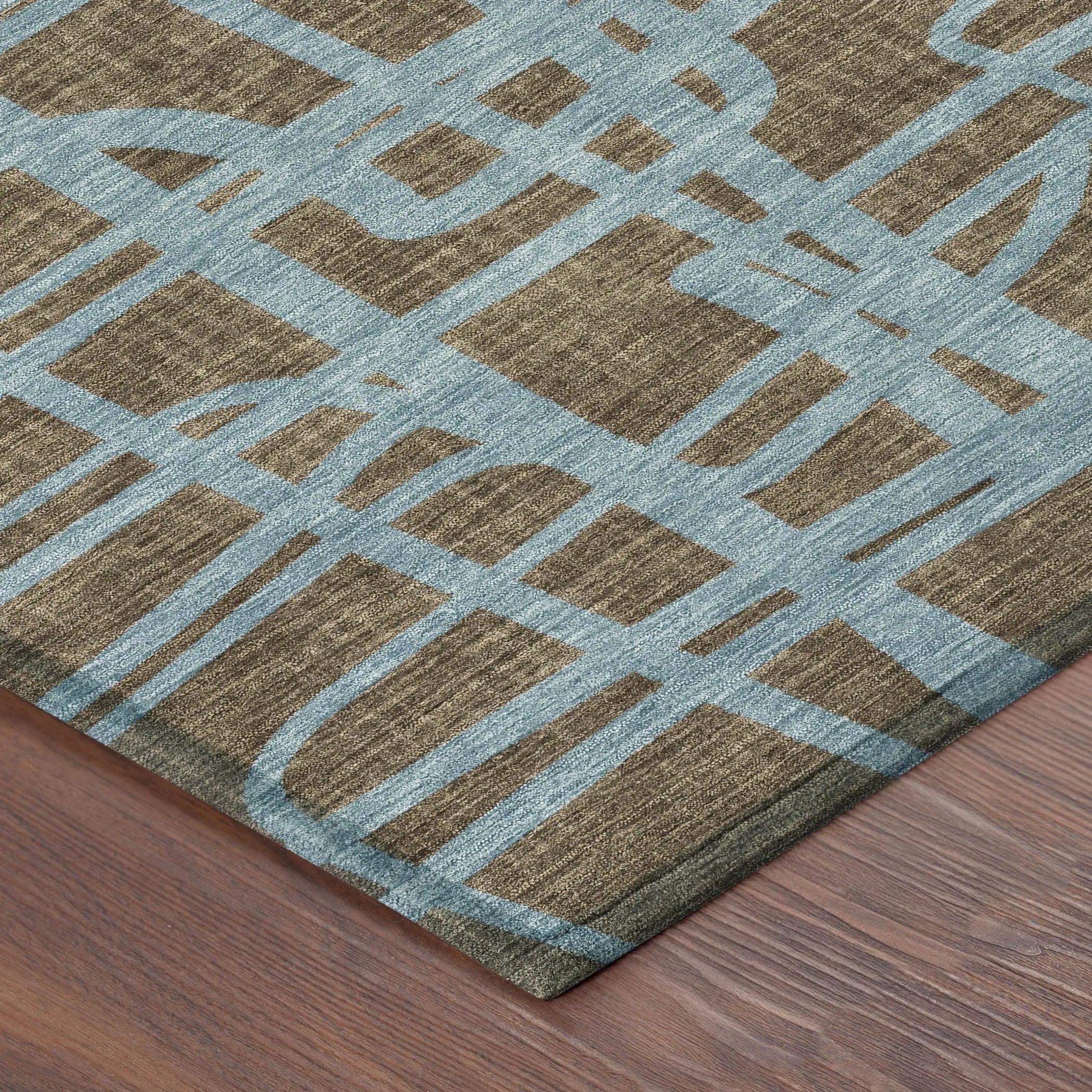 9' X 12' Chocolate And Brown Abstract Washable Indoor Outdoor Area Rug Homeroots Outdoor