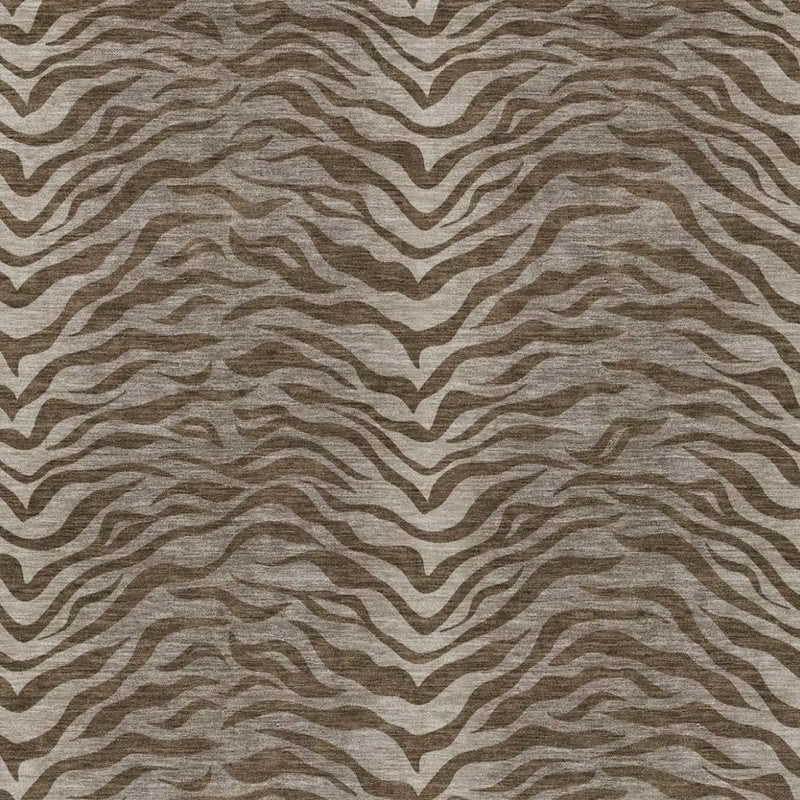 9' X 12' Chocolate And Brown Animal Print Washable Indoor Outdoor Area Rug Homeroots Outdoor