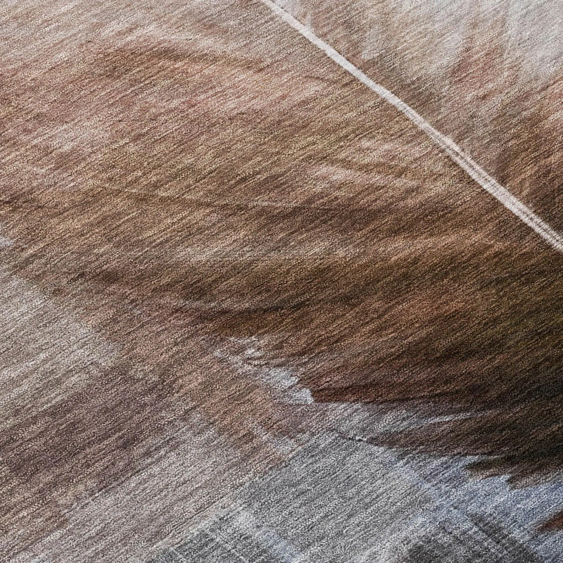 9' X 12' Chocolate And Brown Botanical Leaves Washable Indoor Outdoor Area Rug Homeroots Outdoor