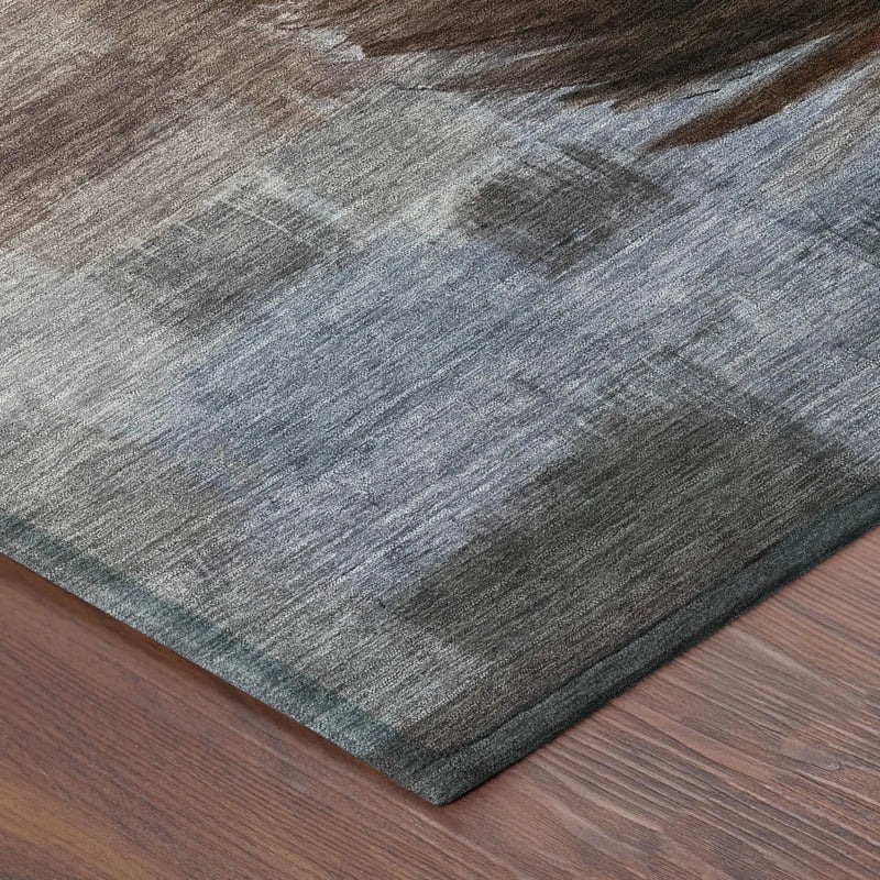 9' X 12' Chocolate And Brown Botanical Leaves Washable Indoor Outdoor Area Rug Homeroots Outdoor