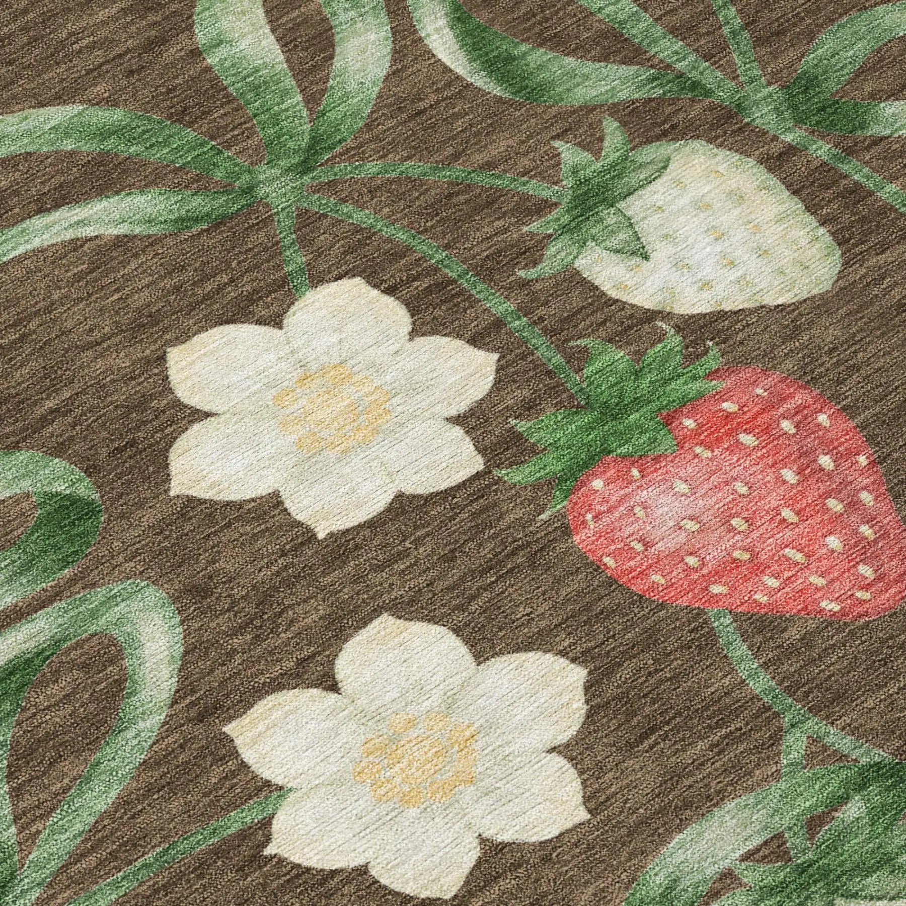 9' X 12' Chocolate And Brown Floral Washable Indoor Outdoor Area Rug Homeroots Outdoor