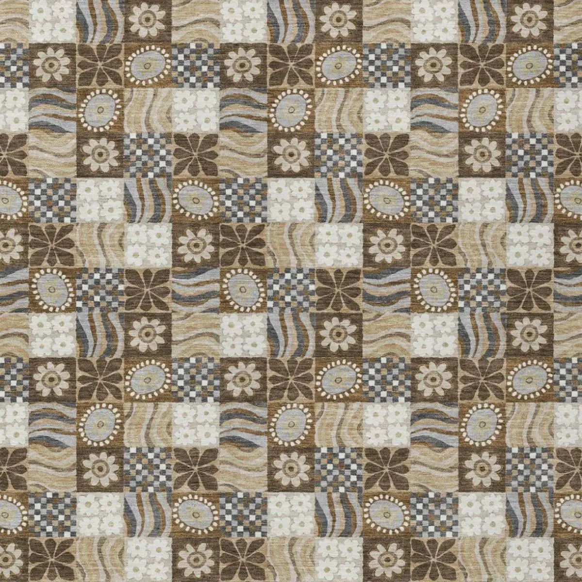 9' X 12' Chocolate And Brown Floral Washable Indoor Outdoor Area Rug Homeroots Outdoor