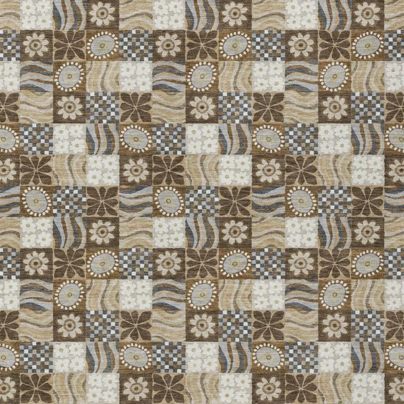 9' X 12' Chocolate And Brown Floral Washable Indoor Outdoor Area Rug Homeroots Outdoor