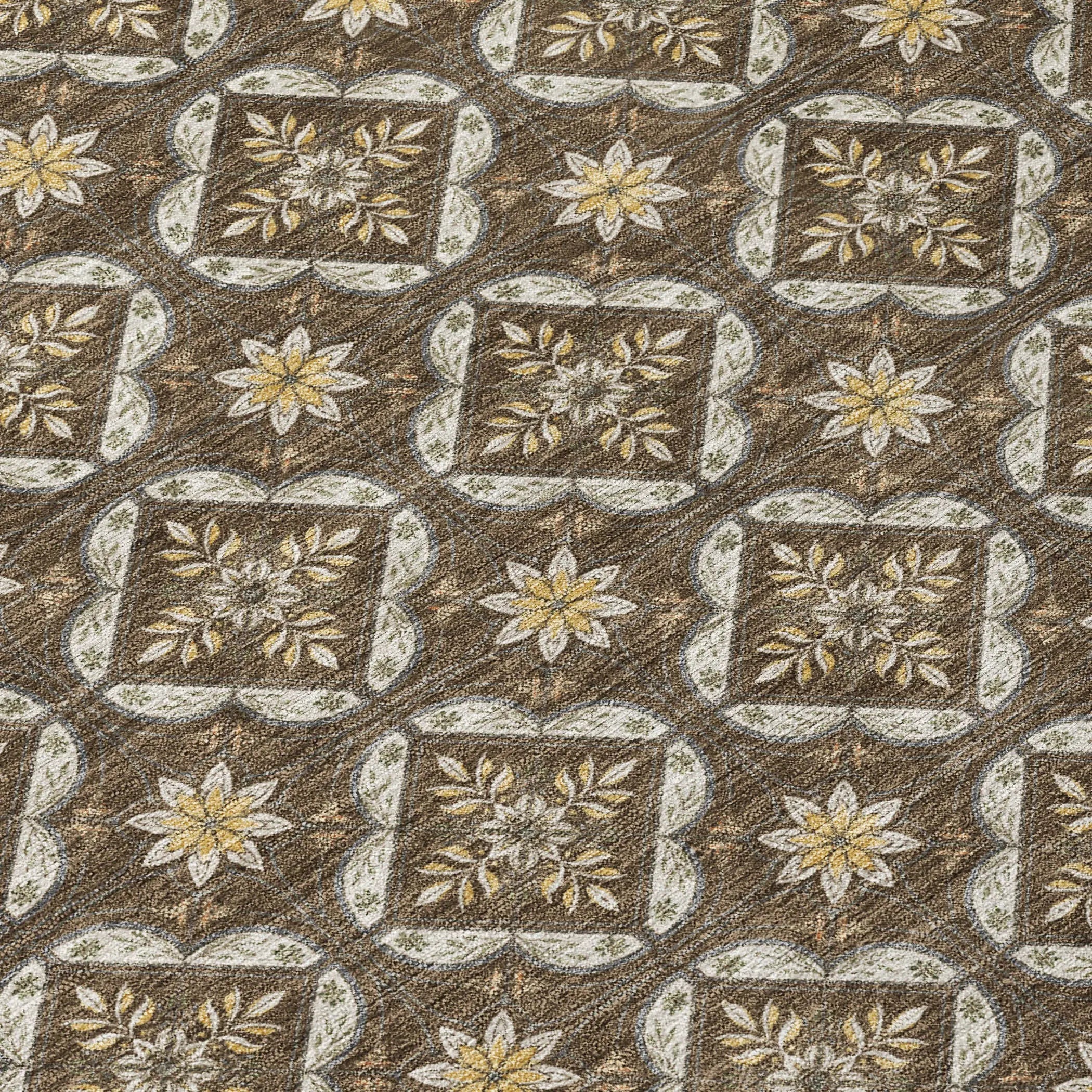9' X 12' Chocolate And Brown Geometric Washable Indoor Outdoor Area Rug Homeroots Outdoor