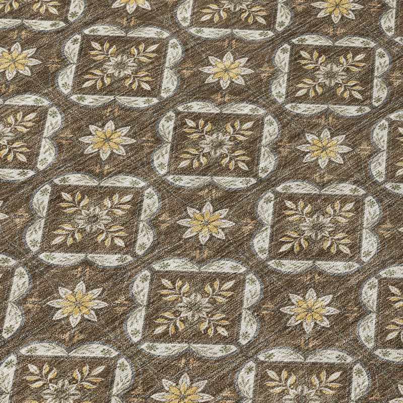 9' X 12' Chocolate And Brown Geometric Washable Indoor Outdoor Area Rug Homeroots Outdoor