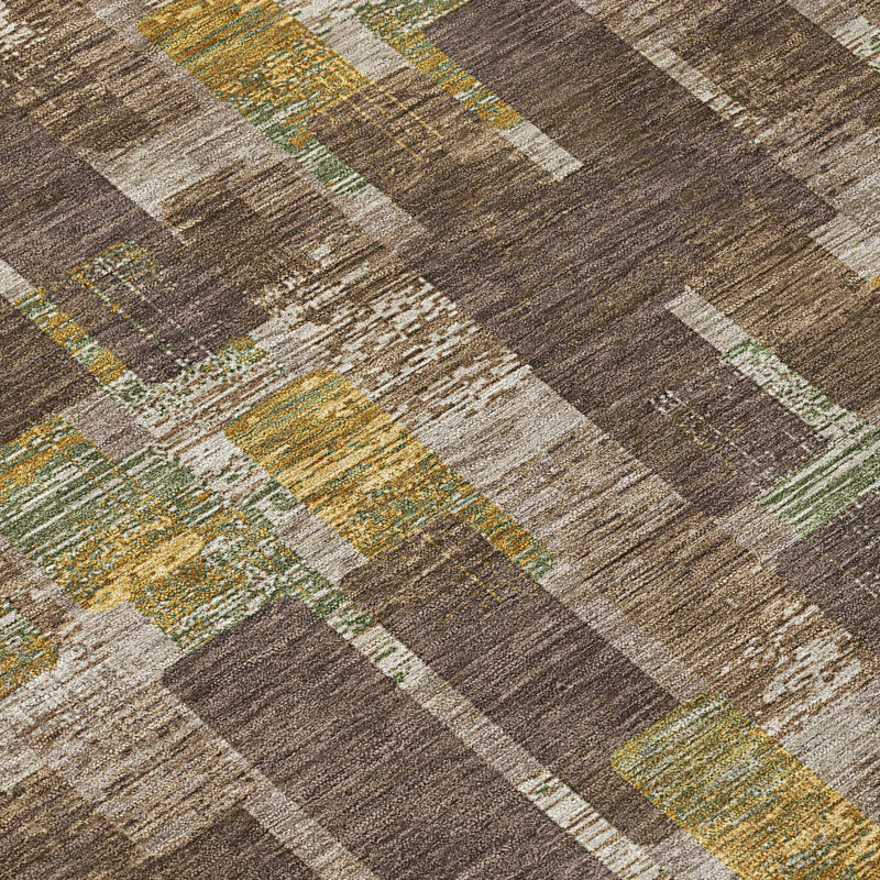 9' X 12' Chocolate And Brown Geometric Washable Indoor Outdoor Area Rug Homeroots Outdoor